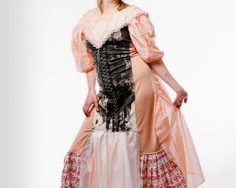 Renaissance Cottagecore Dress – Reconstructed Medieval Inspired Festival Dress – One of a Kind