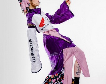 Avant Garde Deconstructed 2-Piece Set with Detachable Sleeves (Upcycled)