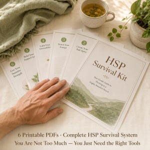 HSP Survival Kit | Sensory Overload Worksheet, Energy Protection, Grounding Cards (Digital Download)