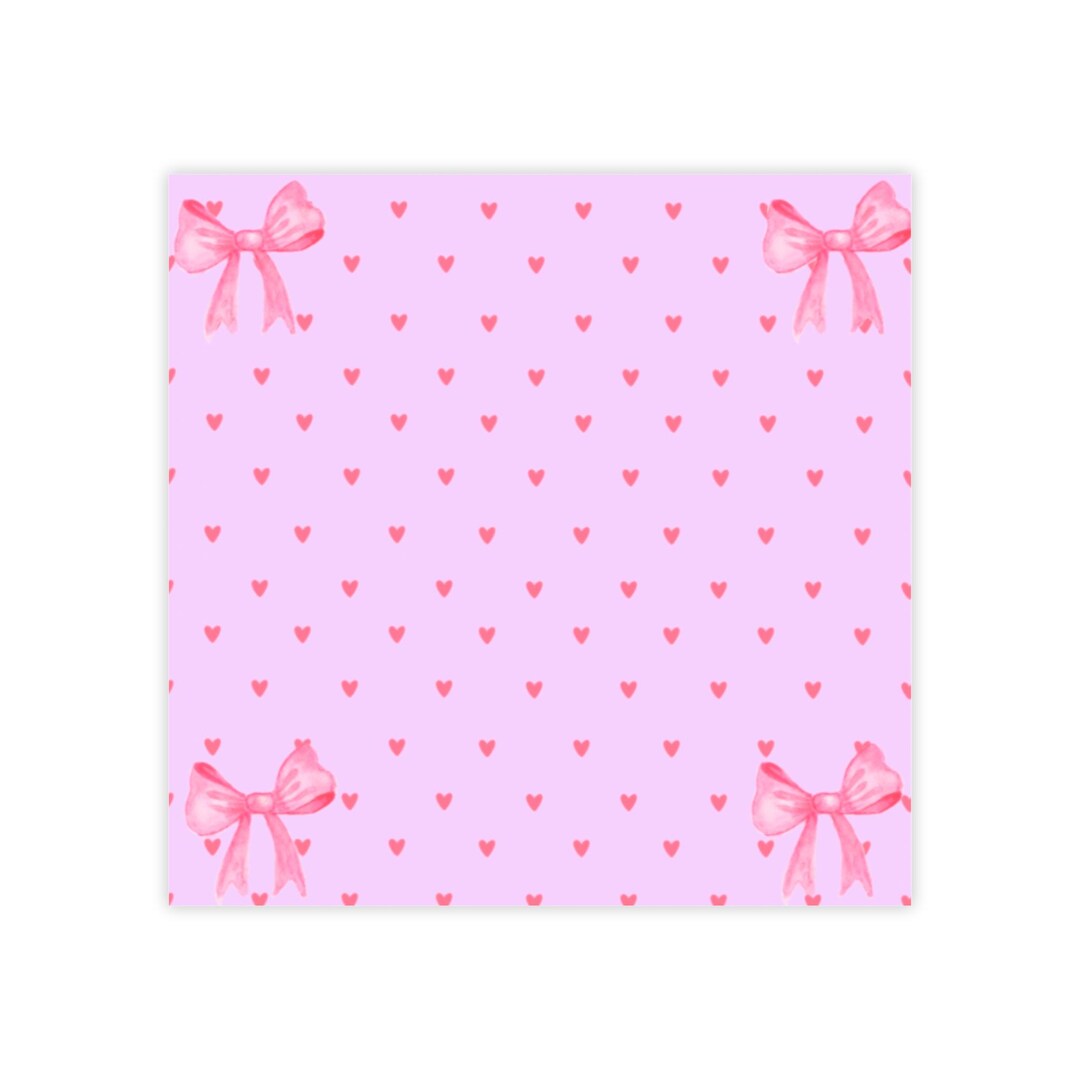 Pink Ribbon Post Pink Heart Ribbon Post-it Note Pads | Playful Stationery Design - Etsy