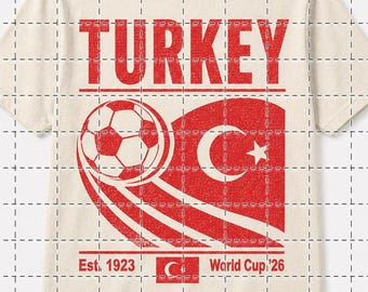 Türkei Fußball PNG transparenten Hintergrund, Vintage Türkei Fußball Shirt Design, Retro Rot Sport Digital Download