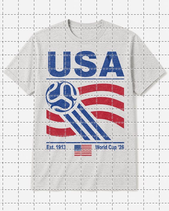 USA Soccer PNG, Vintage USA Football Shirt Design, American Soccer Fan PNg, World Soccer 2026 Sublimation Design, Digital Download