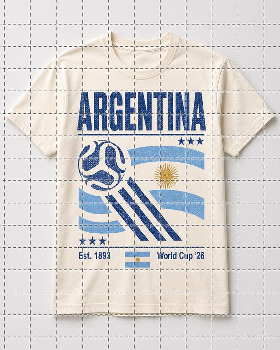 Argentina Soccer PNG, Vintage Argentina Football Shirt Design, World Soccer 2026 PNG, Argentina Fan Sublimation, Digital Download