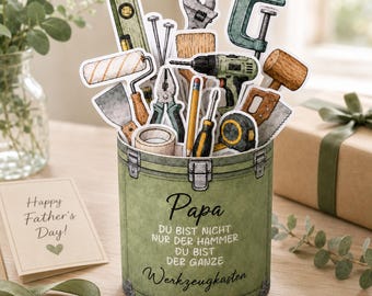 Duplo Verpackungen Vatertag Dad Werkzeug Geschenk zum ausdrucken Papa ist super DIY Last-Minute-Geschenk druckbare Vorlage Männer Geschenk