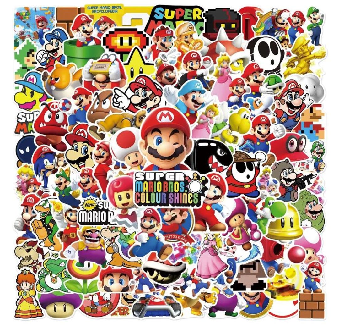 30/50/100 PCS Super Mario Stickers, Mario Bros Sticker Pack, Cute ...
