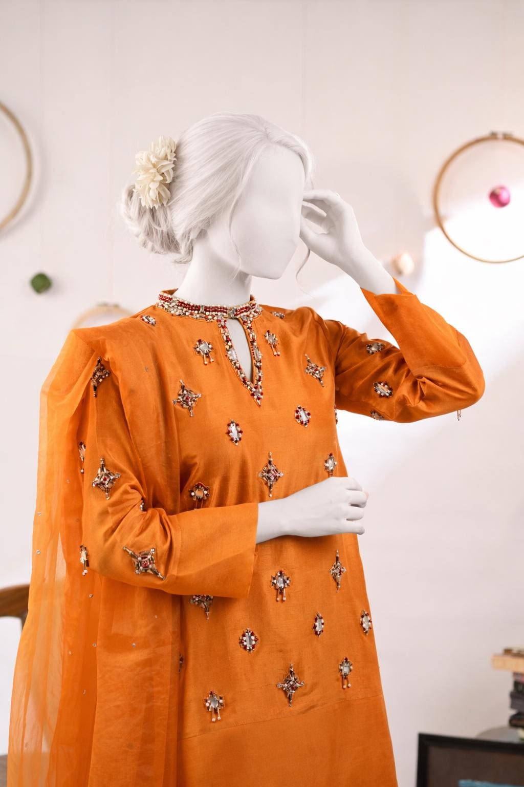 fitted lace wedding dress Fit & Flare Knit Midi Dress | French Connection | Dresses | Orange main image 0