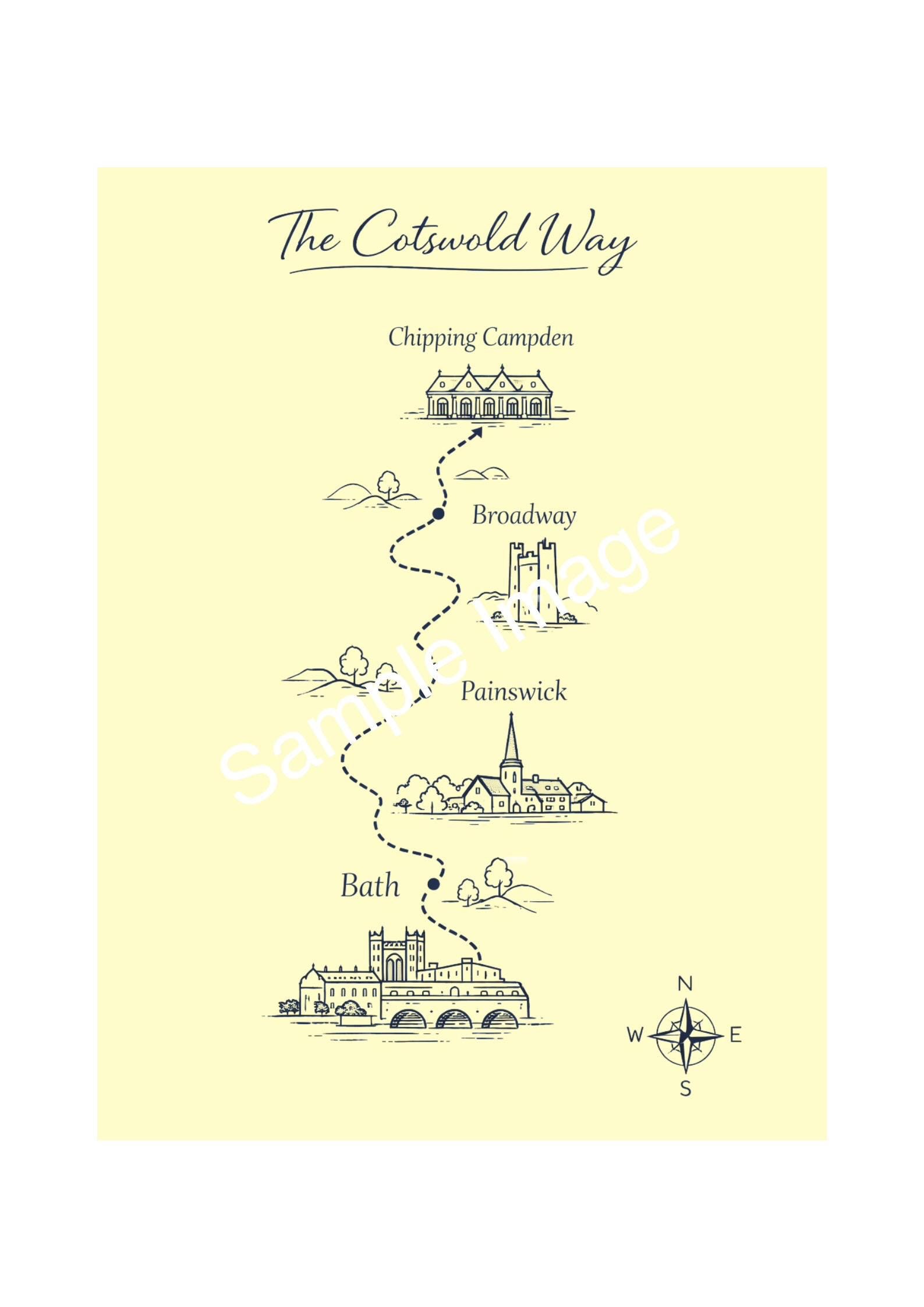Cotswold Way Map (A4) - Etsy