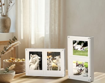 Magnetic Acrylic Polaroid Frame, Instax Mini, 2x3 Photo Display, Modern Desktop Decor