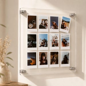 Clear Acrylic Floating Frame, Modern Wall Mount, Frameless Poster Display