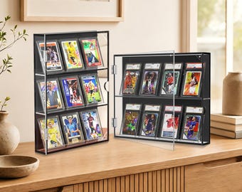 Présentoir pour cartes à collectionner en acrylique, support mural pour cartes de sport avec protection UV, support pour dalle PSA, cadeau pour présenter une carte Pokémon