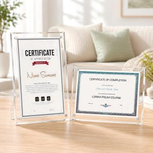 8.5x11 Acrylic Diploma Frame, Magnetic Certificate Holder, Tabletop Graduation Gift (2 or 4 Pack)