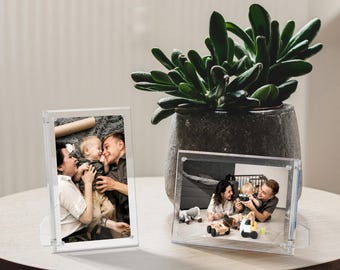 Acrylic Photo Frames, Tabletop Display Set of 2, Fits 4x6 5x7 8.5x11 Photos, Diploma Certificate Holder, Desk Decor, Graduation Gift