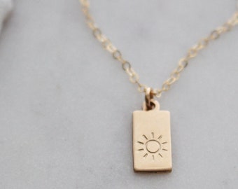 Good vibes shop only sun necklace