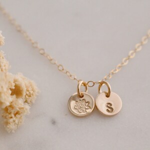 TINY Birth Month Flower Charm Necklace, Flower Necklace, Mothers Day Gift, Birthday Gifts in silver or gold, Custom Birth Flower Necklace