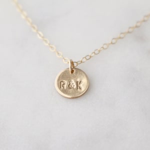 Custom Initial Disc Necklace,Personalized Name Necklace,Gold Circle Charm Necklace,Letter Disc Necklace,Monogram Necklace,Coin Necklace