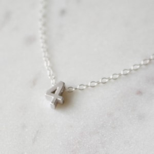 Silver Number Necklace, Lucky Number Necklace, Favorite Number Necklace, Number Charm Necklace, Silver Necklace, Kids Necklace, Gift for Her