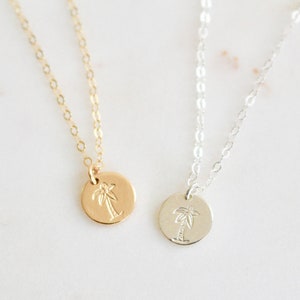 Palm Tree Necklace, Gold Palm Tree Charm Necklace, Gold Necklace, Silver Palm Tree Necklace, Vacation Necklace , Tree Charm Necklace