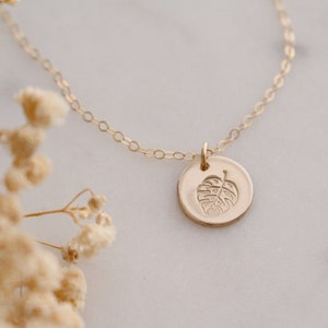 Hand Stamped Monstera Necklace, Monstera Plant Necklace, Gold Monstera Leaf Necklace, Silver Monstera Leaf Necklace, Monstera Leaf Charm