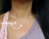 Personalized Name Necklace, Name Necklace, Initial Choker Necklace, Custom Name Necklace, Monogram Name Necklace, Bridesmaids Necklace