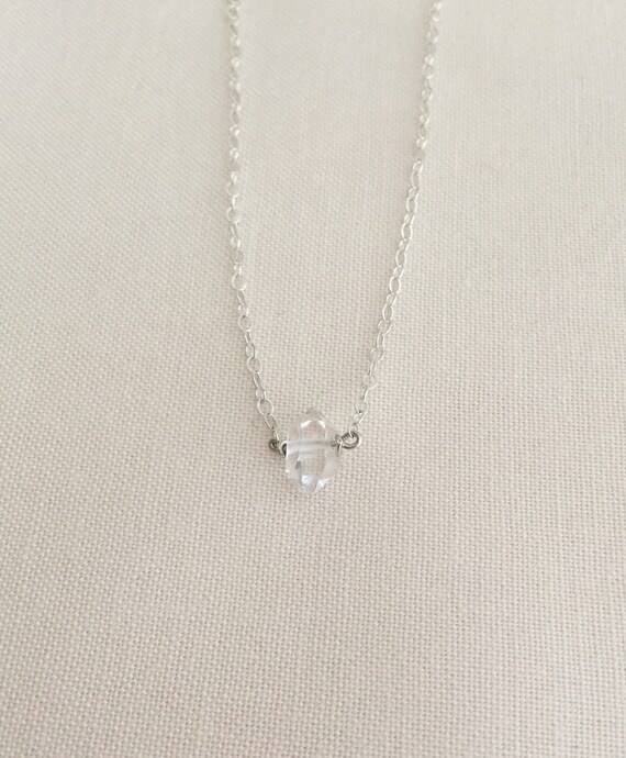 Herkimer Diamond Cut Quartz Necklace Quartz Necklace | Etsy