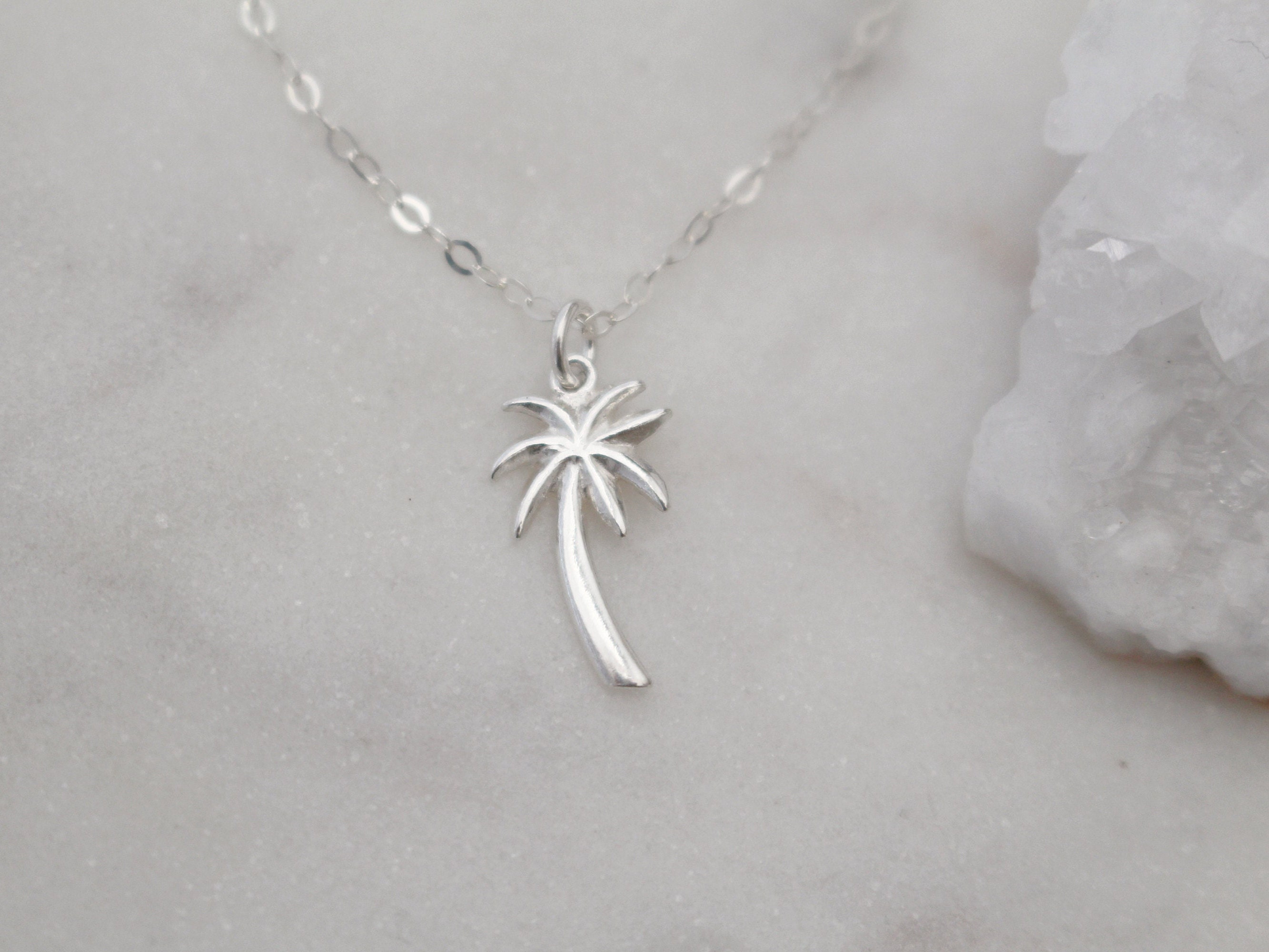 Palm Tree Necklace Silver Palm Tree 