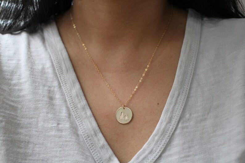 Evergreen Tree Necklace Pine Tree Necklace Holiday Jewelry Etsy