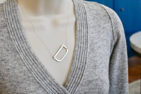 Silver Oversized Letter d Necklace Big 