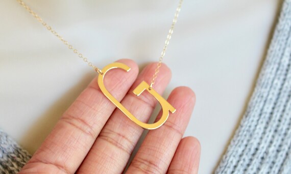 Gold Oversized Letter g Necklace Big 