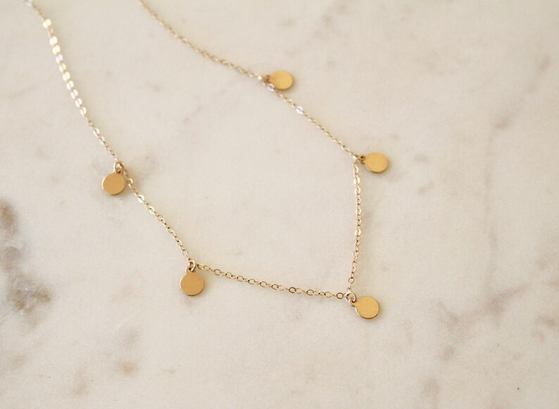 Coins Choker Necklace 14K Gold Filled Coins Necklace Etsy