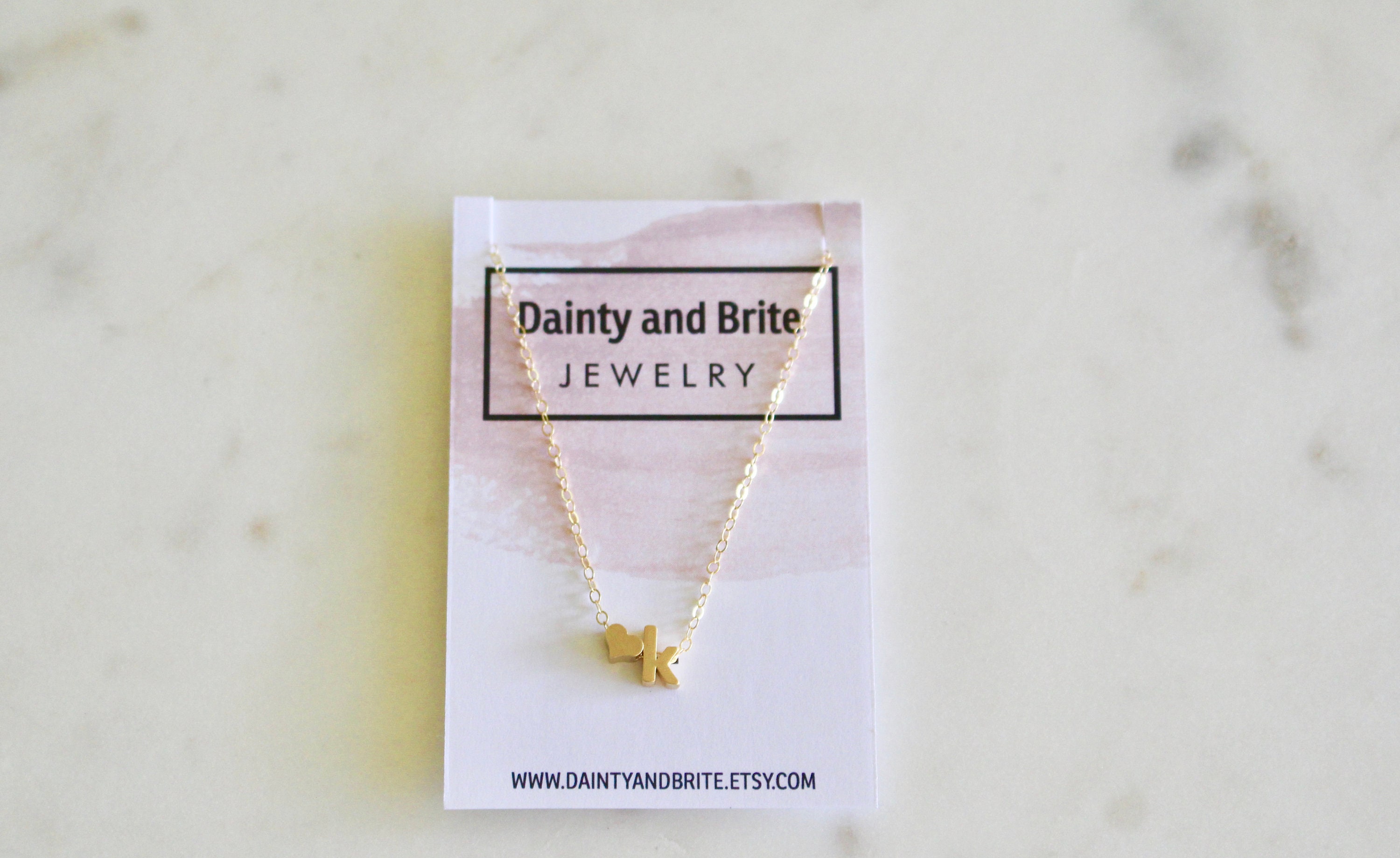 Initial K Necklace Gold Heart Necklace Letter K Necklace Etsy