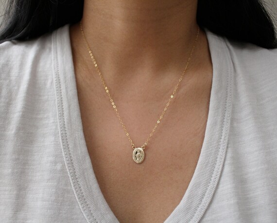 Rose Gold Miraculous Medal Necklace 
