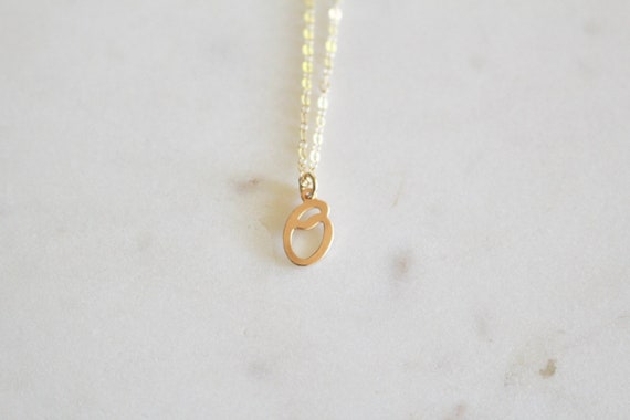 Script Initial O Necklace Letter O 