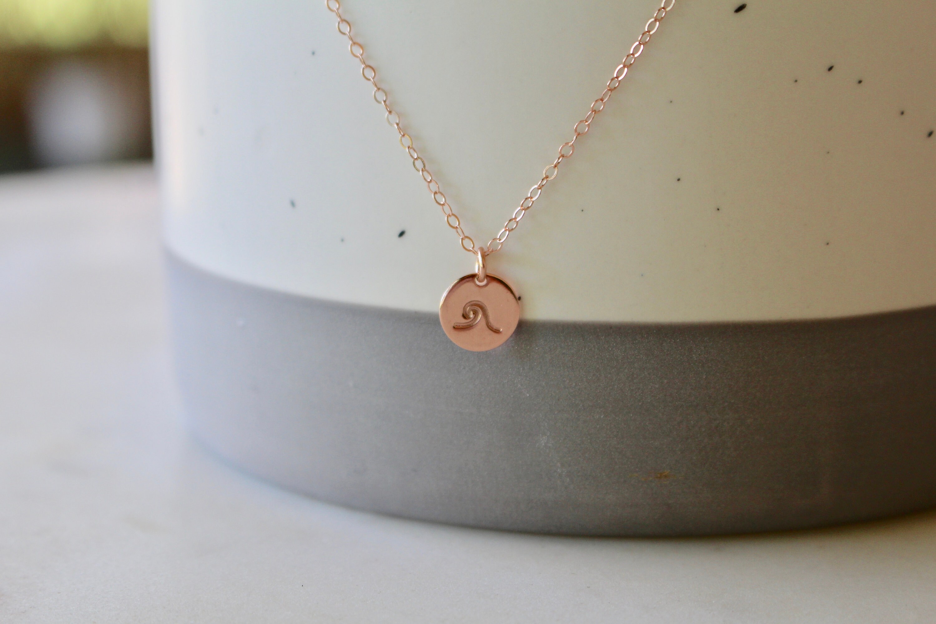 Wave Necklace Small Wave Charm Necklace 