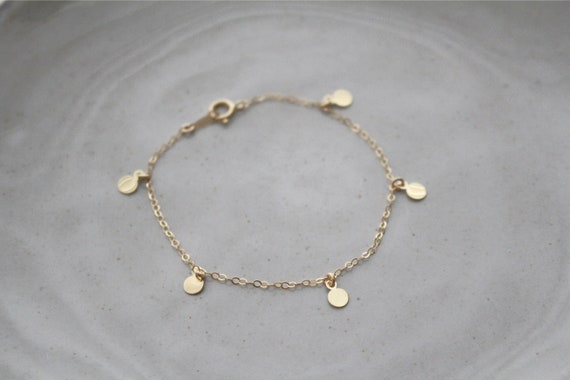 Gold coin bracelet best sale 14k