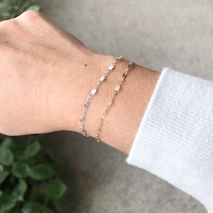14k Gold Fill Lace Bracelet, Gold Shimmer Bracelet, Sterling Silver Lace Bracelet, Gold Filled Bracelet, Dainty Gold Bracelet | Gift For Her