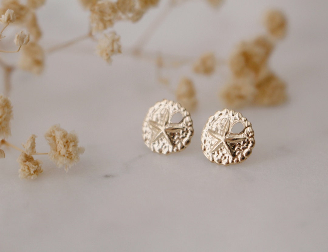 Sparkling Sand Dollar Stud Earrings