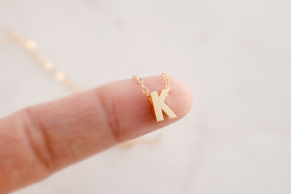 Tiny Letter K Necklace 925 Sterling Silver Name Small Initial K Charm Gift NEW Tiny Letter K Necklace 925 Sterling Silver Name Small Initial K Charm Gift NEW