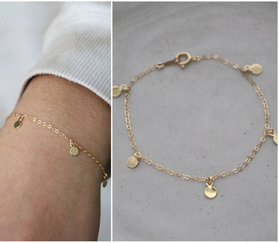 Gold coin bracelet best sale 14k