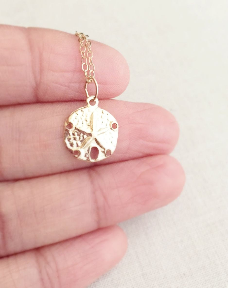 Gold Sanddollar Necklace 14K Gold Filled Necklace Etsy