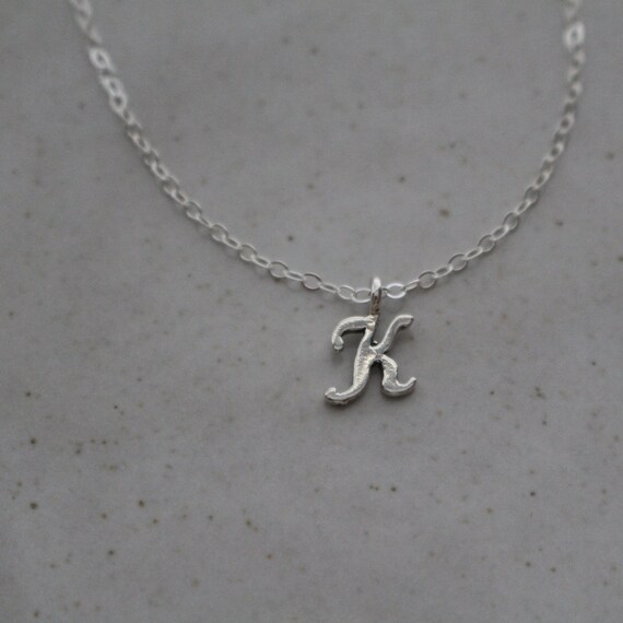 14K White Gold Sideways Diamond Initial K Necklace - Reflections Fine  Jewelry