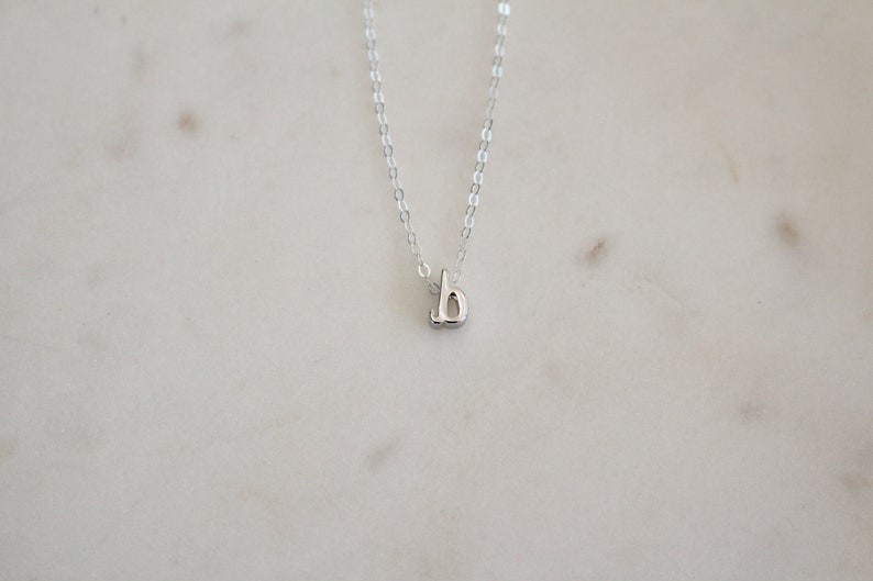 Silver Initial b Necklace Script Initial Necklace Cursive Letter Necklace Lowercase b Cursive Initial B Necklace In Silver Monogram B