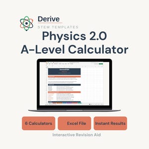A-Level Physics Excel Calculator & Learning Tool | DeriveSTEM Physics 2.0