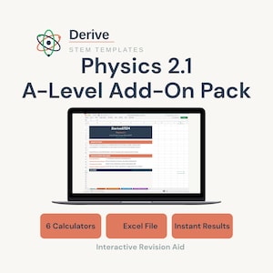 Calculadora e ferramenta de aprendizagem em Excel para Física de Nível Avançado | DeriveSTEM Física 2.1