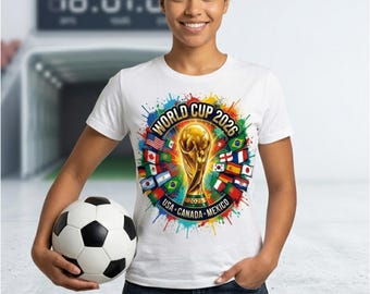 World Cup 2026 PNG Design, Soccer Fan Graphic, USA Canada Mexico Trophy Art, T-Shirt & Mug Print, Sublimation Digital Download