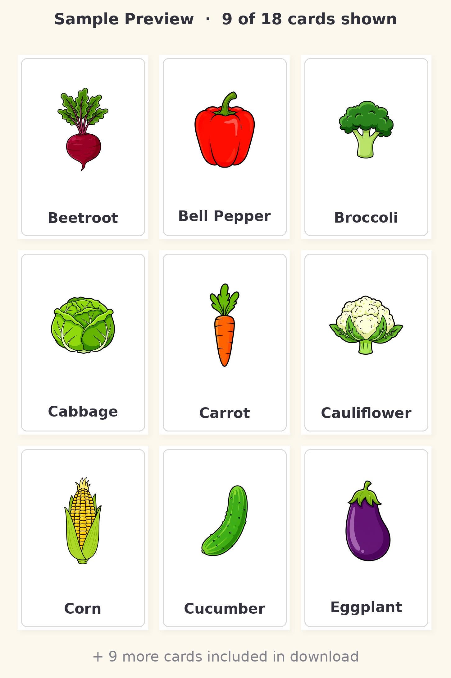 Vegetable Flashcards Printable | Veggies Flash Cards Toddler ...