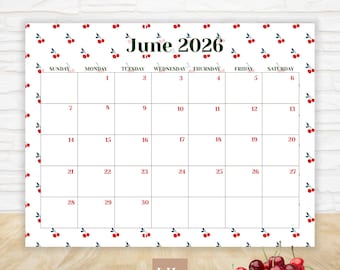 June 2026 Calendar | Editable with CANVA