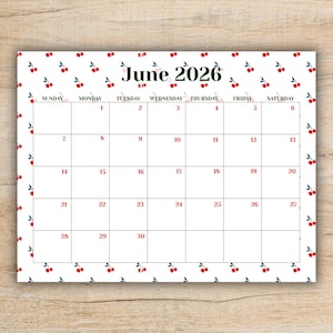 June 2026 Calendar | Editable with CANVA image 2