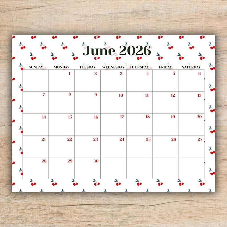 June 2026 Calendar | Editable with CANVA image 2
