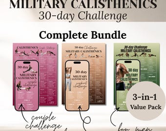 Militärisches Calisthenics Workout-Bundle: Männer, Frauen & Paare 30-Tage-Plan