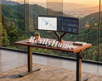 Standing Desk Electric Adjustable One-Piece Wood Desktop | Sit Stand Desk with 4 Memory Presets | Motorized Standing Desk for Home Office